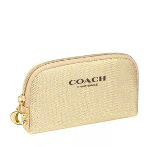 Coach Gold Glitter Coated Canvas cosmetic bag / pouch - Mini sized